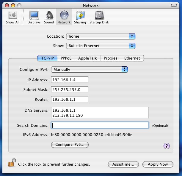 static ip address mac