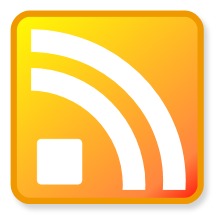 button image of an RSS logo, in orange.