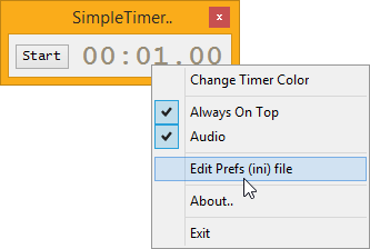 Screenshot of Simple Timer Main Window