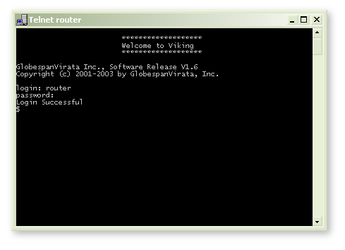 telnet to vogayer router