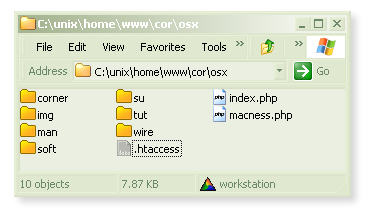 peecee Explorer view with invisible files