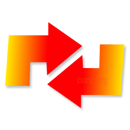two shortcut arrows in red-yellow gradient