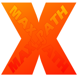 Long-Path-Fixer logo - a big orange X with MAX_PATH emblazened across its arms and legs - goodbye MAX_PATH!