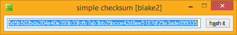 simple checksum performed a BLAKE2 hash