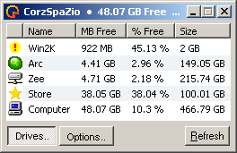 CorzSpaZio on Windows 2000, aka. 'Win2K'. This is Win2K Pro.