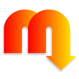 124 pixel size image of mangleezee icon/logo, a devilish looking red-orange gradient 'm' with a solid arrow for a pointed tale, implying the wickedness of MangleEzee
